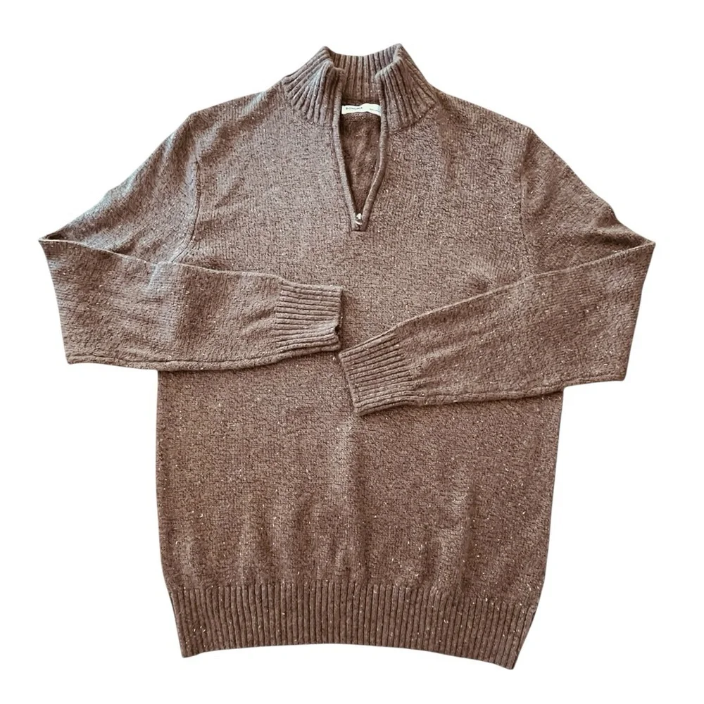 Men's Sonoma Brown Half-Zip Sweater Size L
